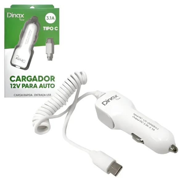 Cargador Auto 12v 3.1 DINAX Tipo C