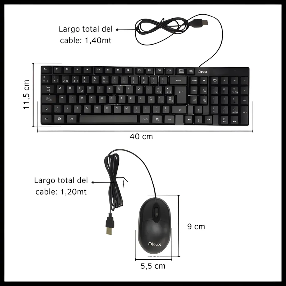 Combo Teclado y Mouse Dinax CTM555