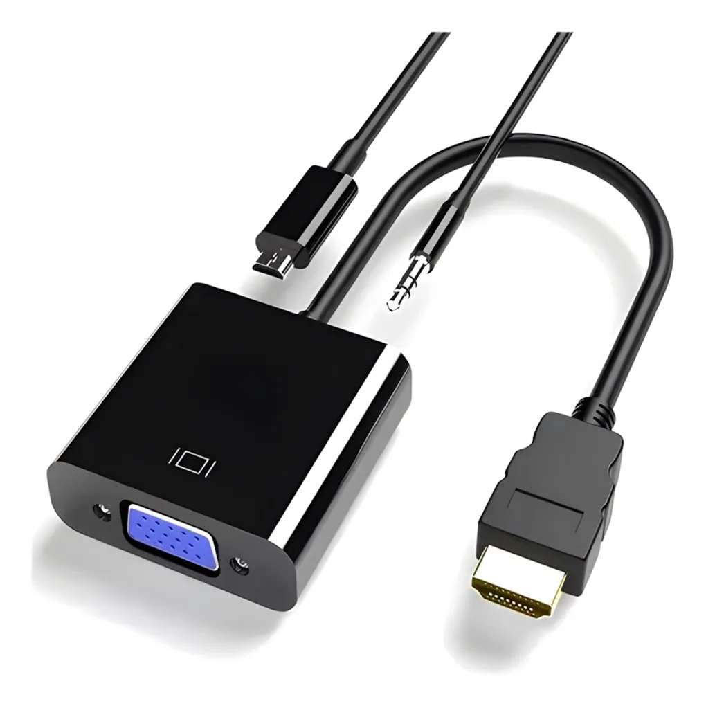 Conversor HDMI a VGA + Cable Auxiliar de audio
