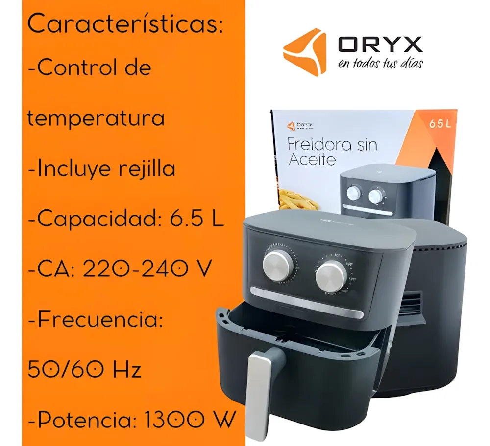 Freidora Sin Aceite 6.5L Oryx OR3205 1 Freidora Sin Aceite 6.5L Oryx OR3205