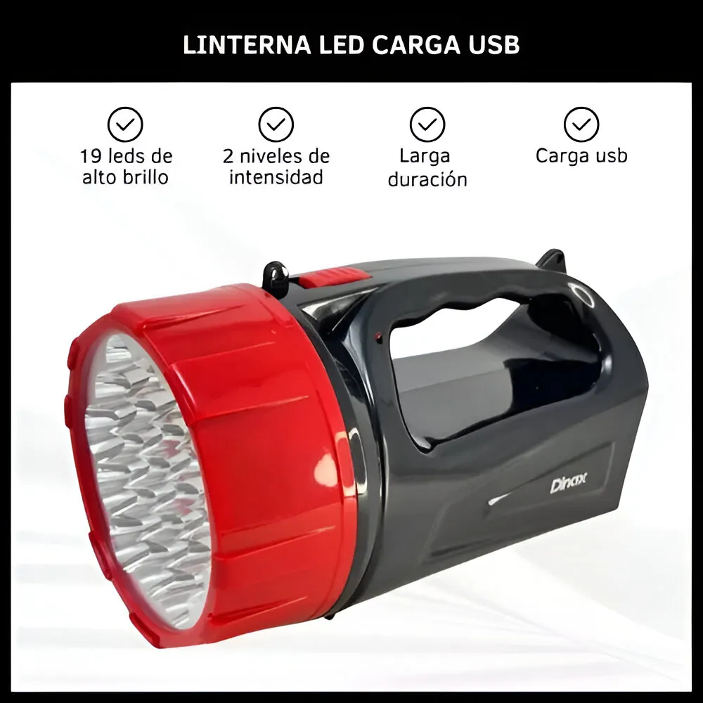 Linterna DINAX Luz LED 2 Niveles 1LIN800 1 Linterna DINAX Luz LED 2 Niveles 1LIN800
