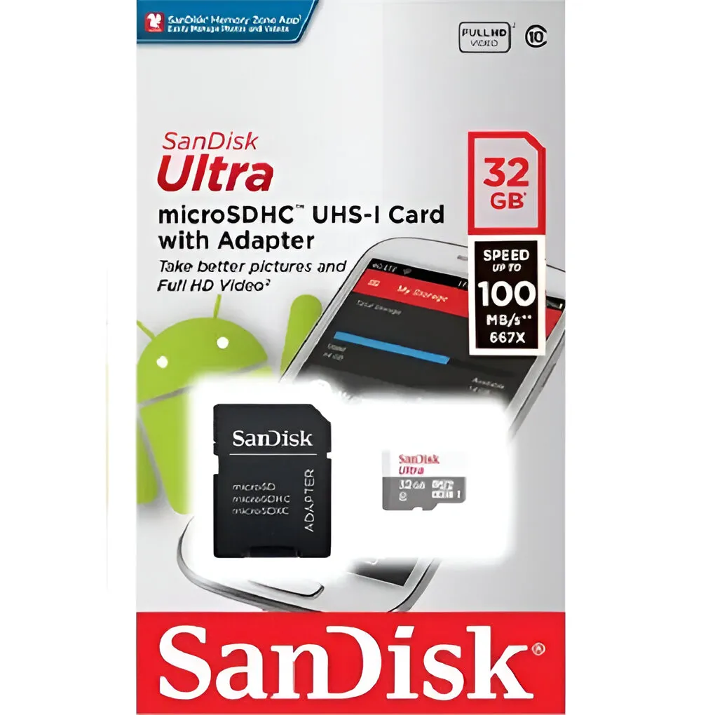Micro sd 32gb Sandisk Ultra 100mb/s Clase 10