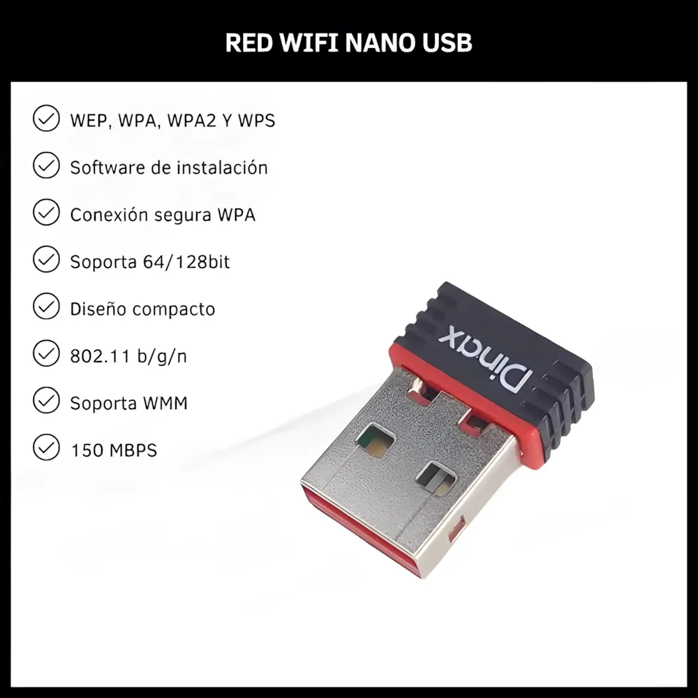 Nano Receptor WiFi USB 300mbps DINAX DX-WUSB30