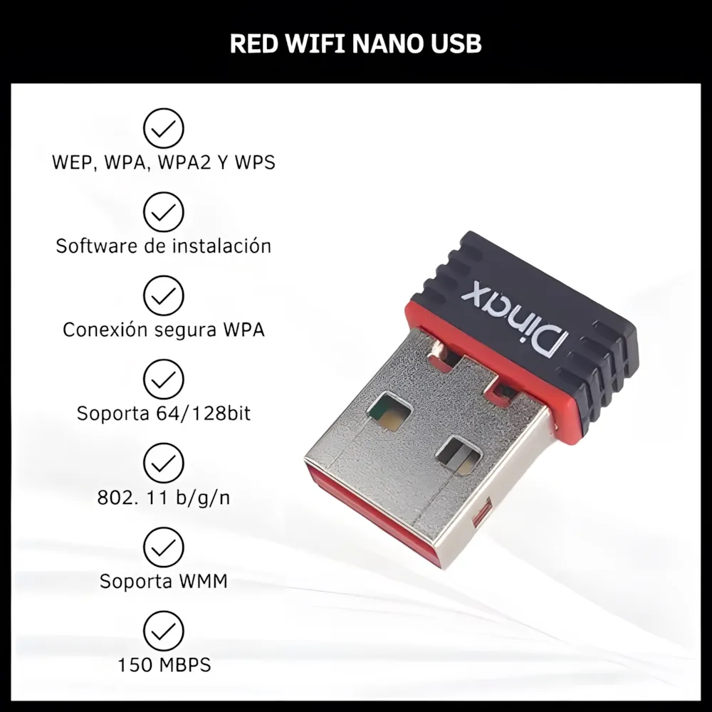 Nano Receptor WiFi USB 300mbps DINAX DX-WUSB30