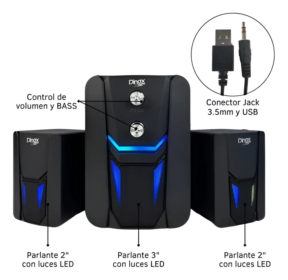 Parlante PC Dinax Xtreme series GAMEPAR
