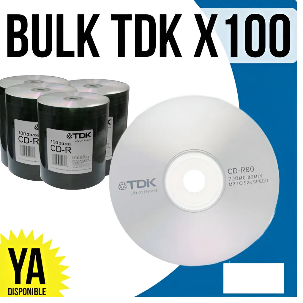 CD TDK logo -R en Bulk x 100 unid.