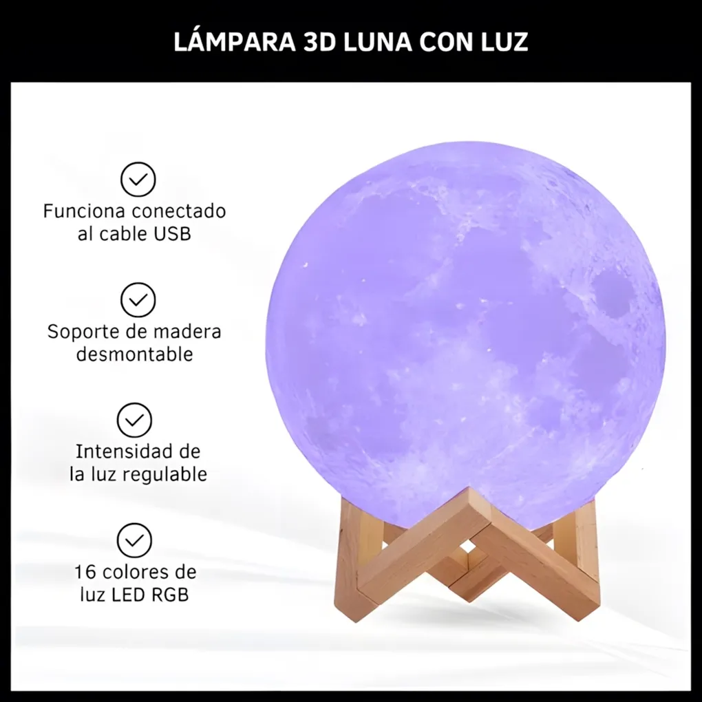 Lampara Velador DINAX Luna Llena (Grande 18 CM)