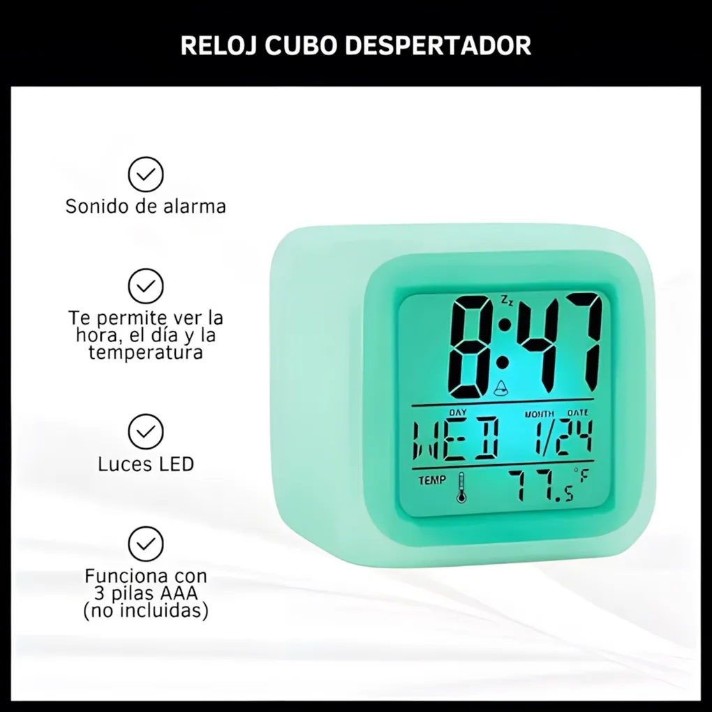 Reloj Despertador Color Change glowing LED 1 Reloj Despertador Color Change glowing LED