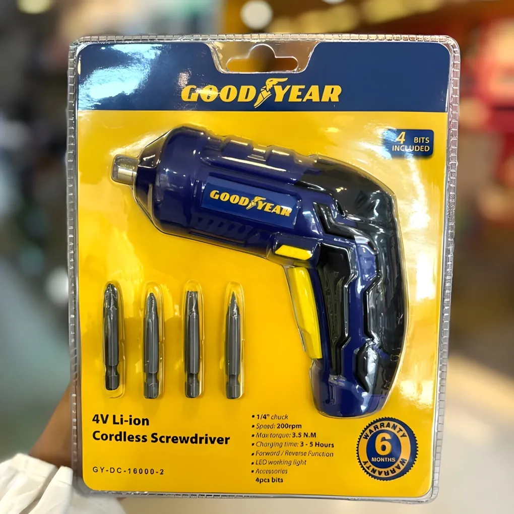 Destornillador Inalámbrico GOODYEAR 4 piezas