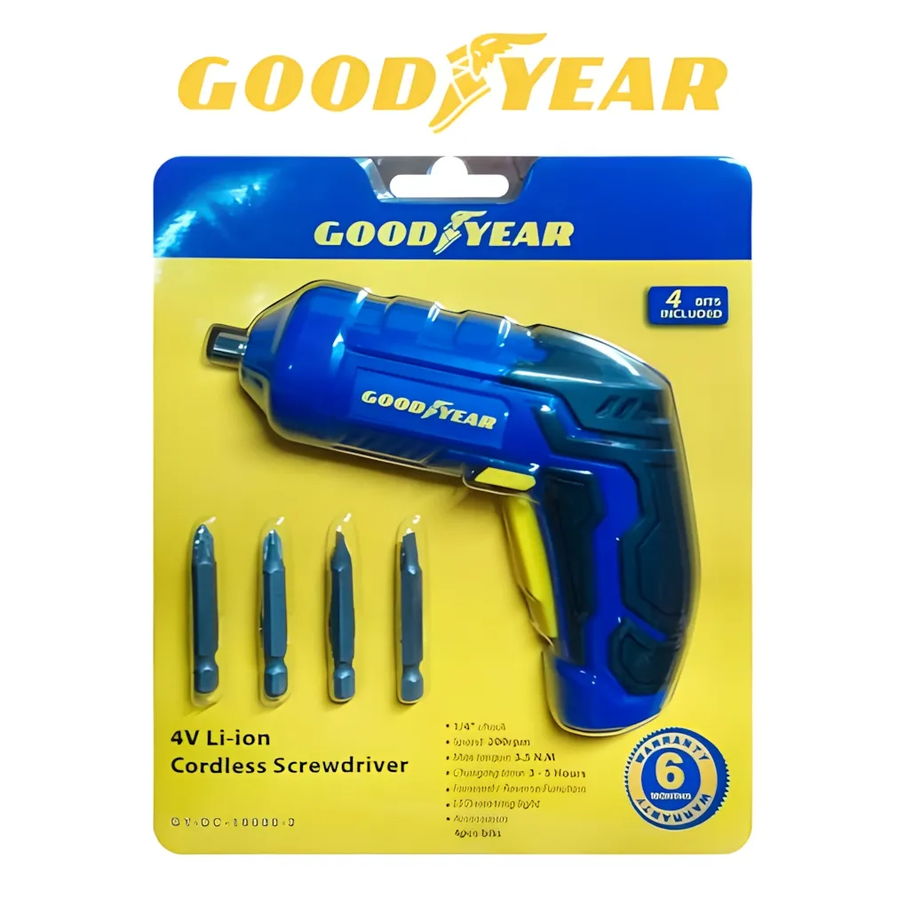 Destornillador Inalámbrico GOODYEAR 4 piezas