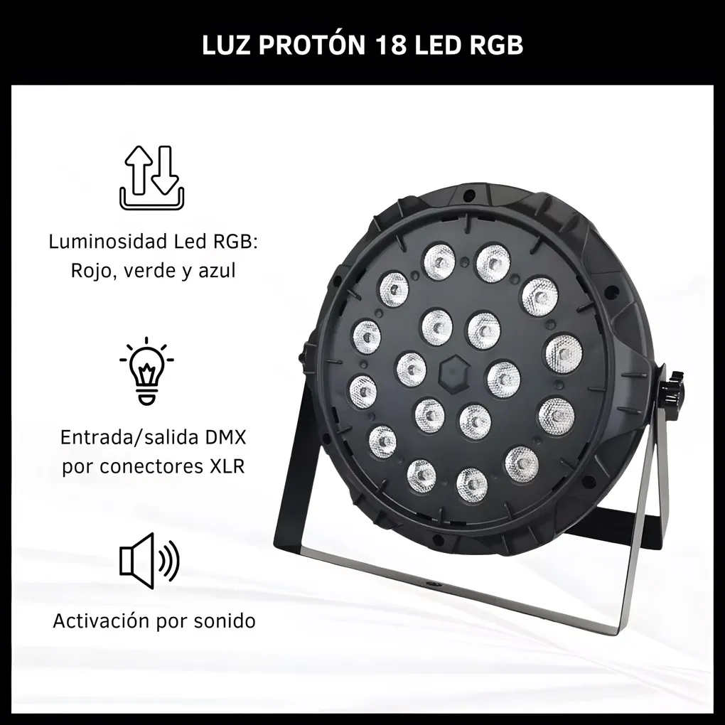 Proton RGB Audio rítmica 18 LED SUONO