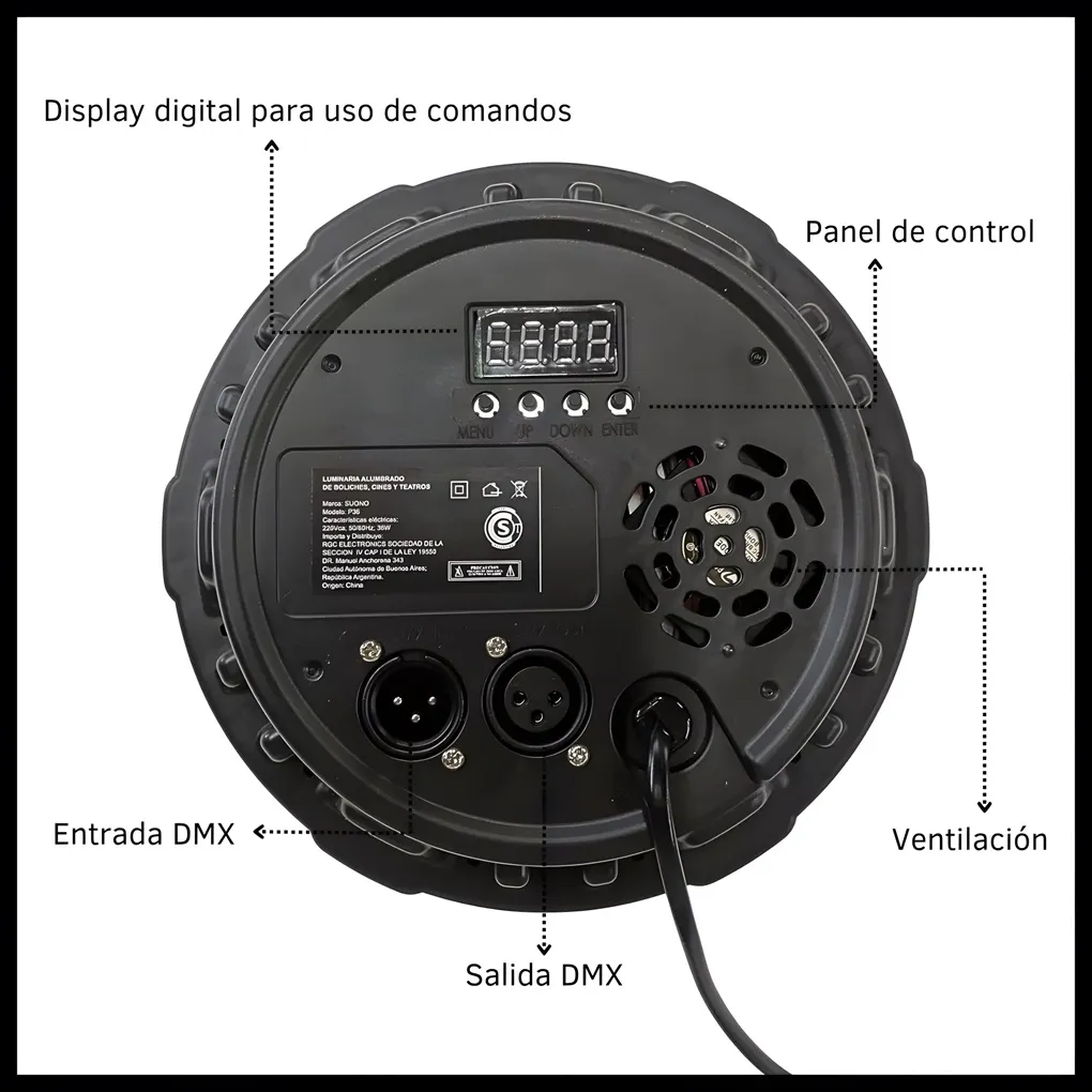 Proton RGB Audio rítmica 18 LED SUONO