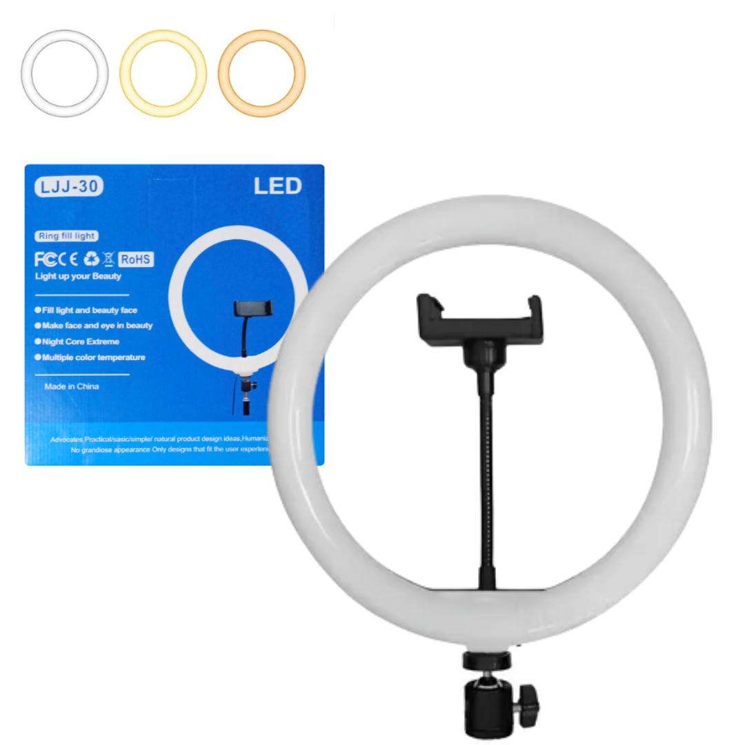 Aro de Luz 12″ Pulgadas LJJ-30 (Sin Tripode) Aro de Luz 12″ Pulgadas LJJ30 Con trípode
