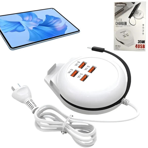 Cargador de 4 Puertos USB 35W Rack Charger