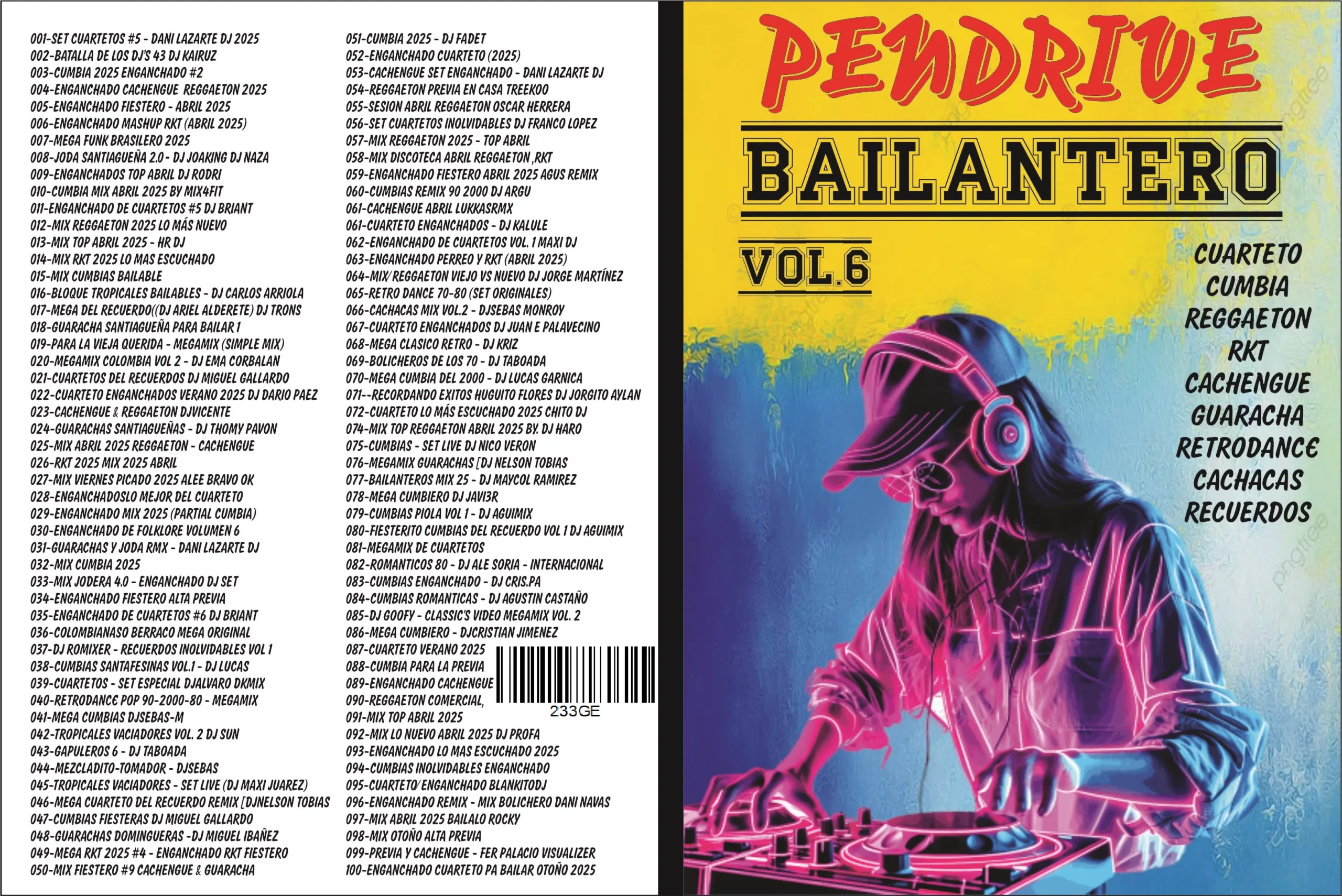 PENDRIVE CON MUSICA - 16 GB