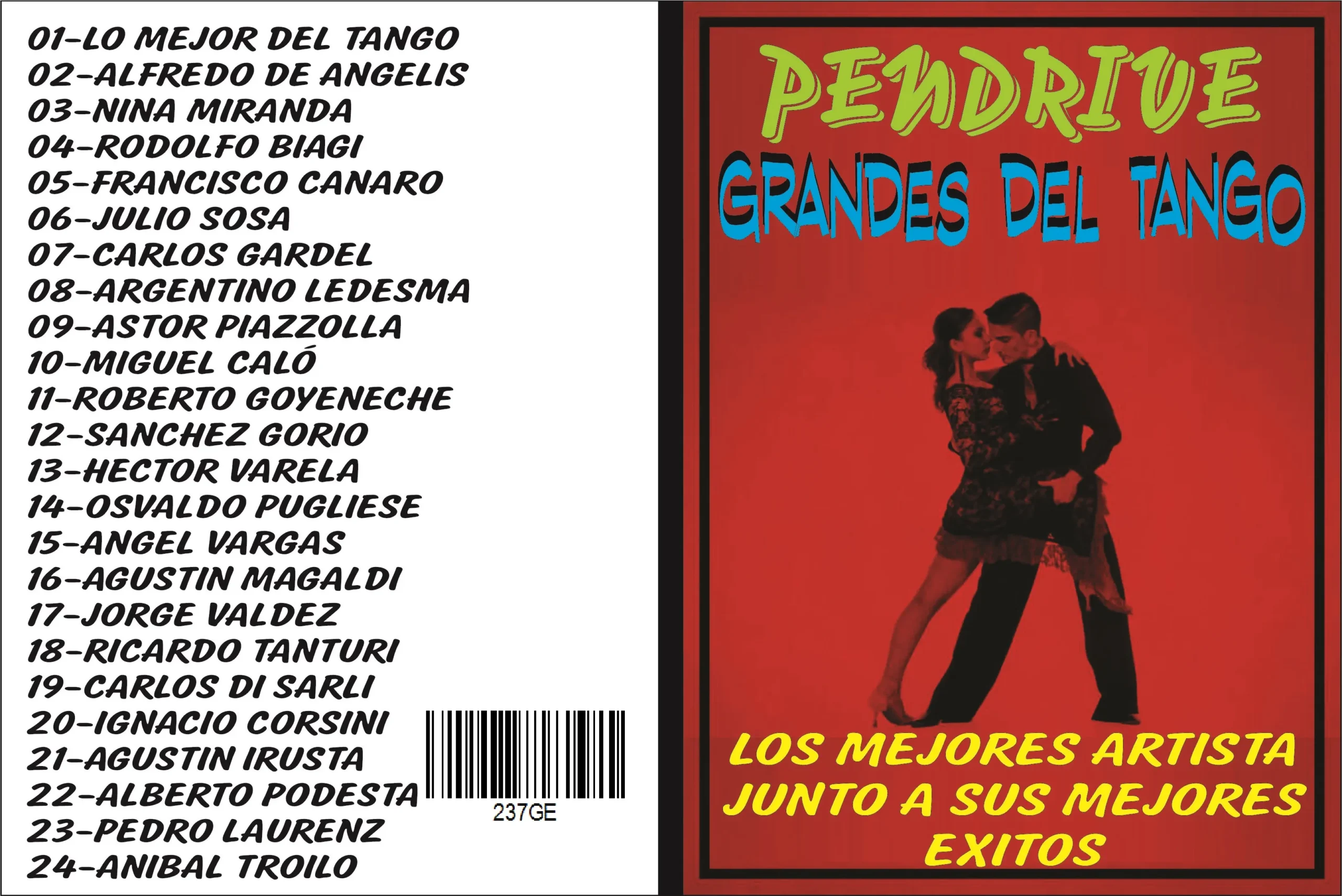 PENDRIVE CON MUSICA - 16 GB