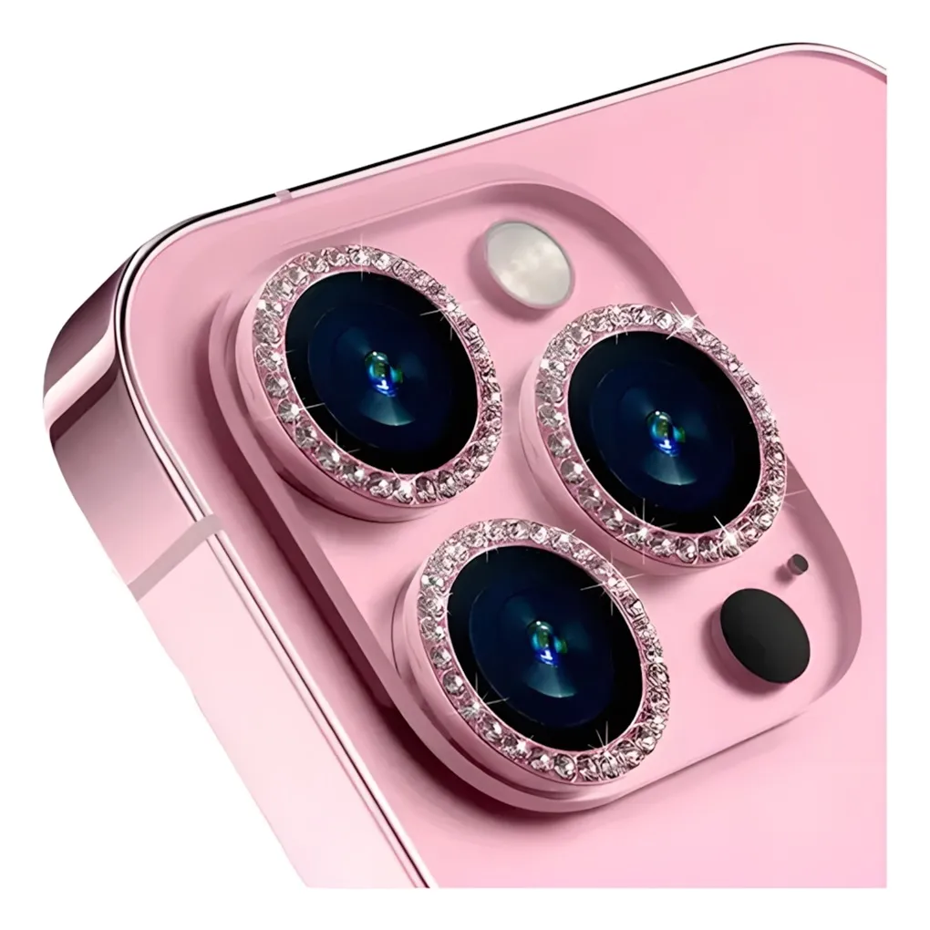 Protector Vidrio Cámara Lente Para Iphone Brillos Strass 1 Protector de camara para Iphone