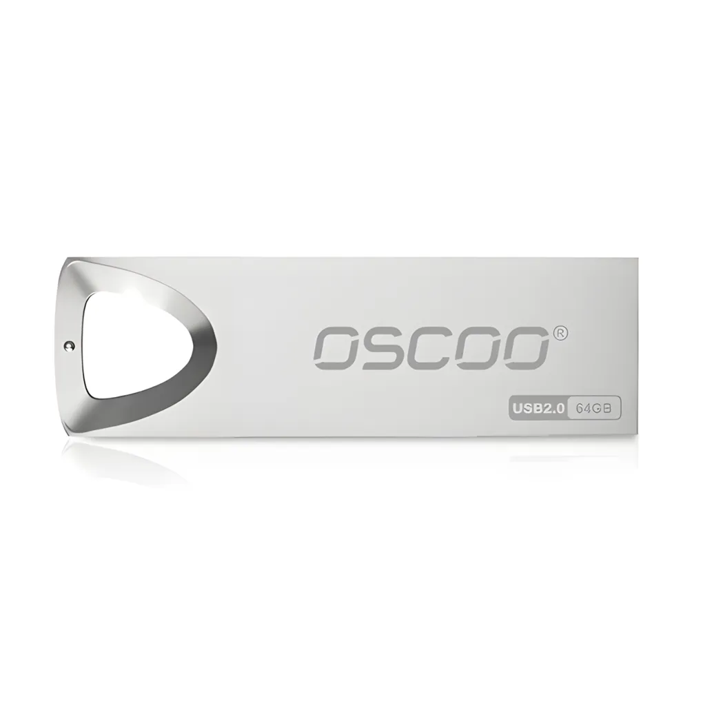 Pendrive Metal Oscoo 64gb Usb 2.0 Plateado