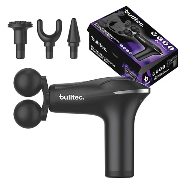 Pistola Masajeadora 4 Puntas ELITE PERCUSSION MASSAGE GUN BULLTEC