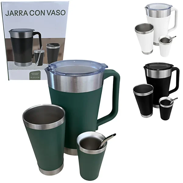 Set De Jarros Para Mate y Terere 3EN1 Termico C/MATE y Bombilla TH-03