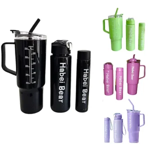 D01060519-1.webp Set Vaso 2 Botellas Colores Tapa Transparente MH004