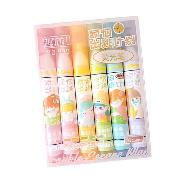 Resaltadores Pastel Kawai x6 Unidades NO.990