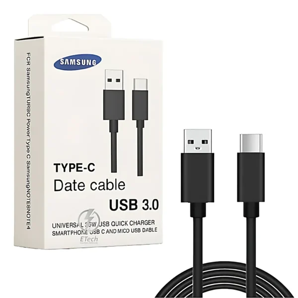 Cable USB a C SAMSUNG Carga Rápida 1m Negro S 3.0 Negro