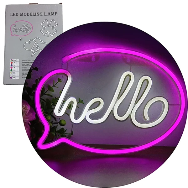 Cartel Neon Luminoso HELLO – 2021004