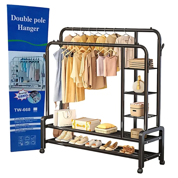 Perchero Movil Hasta 68Kg DOUBLE POLE HANGER