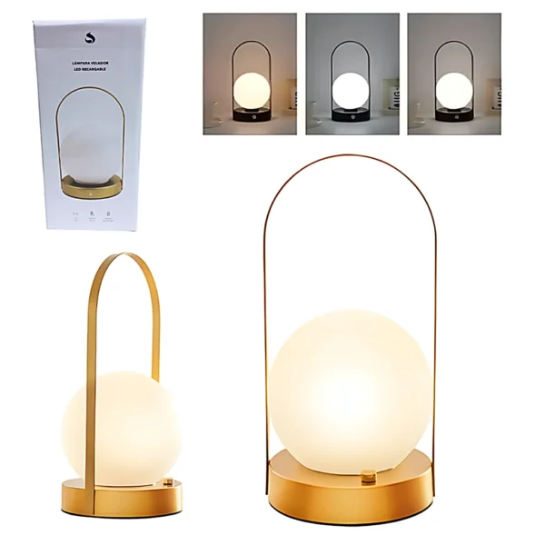 Lampara Velador Esférica Moderna 3 Tonos SUONO ILU0058