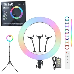 Aro De Luz Led RGB 45Cm con Control y 3 Soportes Ajustables. MJ45 / JS-450