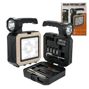 Linterna Maletín de Herramientas Recargable y Solar HM-7739L