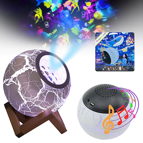 Lampara Esfera de Noche Con Parlante Integrado MUSIC MOON LIGHT ILU0169