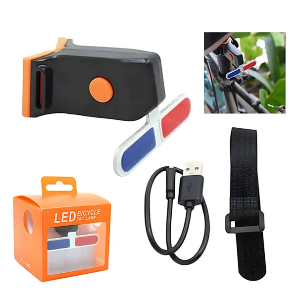 Luz LED Recargable Usb para Bici estilo Policia BICYCLE TAIL