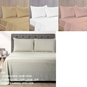 Juego de Sabanas Colores Lisas Tamaño KING OR-EBN020