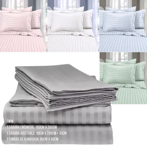 Juego de Sabanas Rayadas Tamaño TWIN OR-EBN015