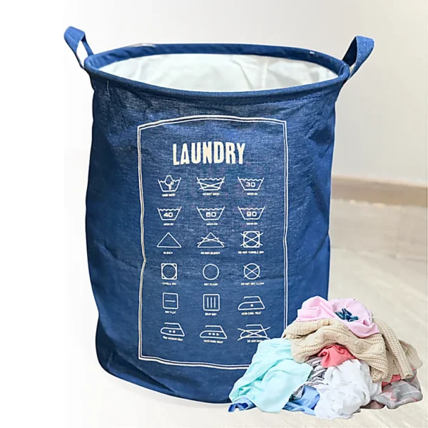 Cesto Circular Azul Para Ropa LAUNDRY HOG0697