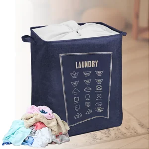 Cesto Para Ropa Cuadrado Color Azul LAUNDRY HOG0695