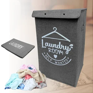 Cesto Plegable Para Ropa Con Tapa a Botones LAUNDRY ROOM 0694