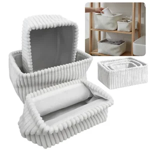 Canastos x3Pcs De Tela Suave Deco Para El Hogar ACC0211