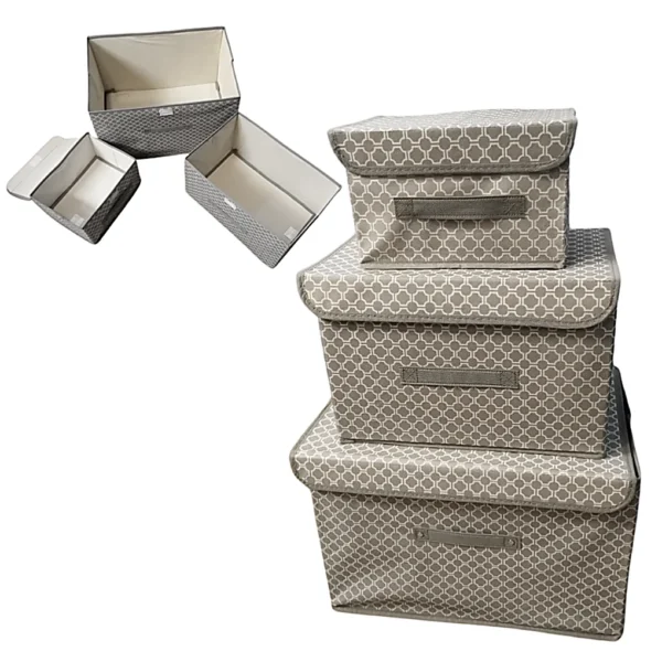 Set de Organizadores Para el Hogar x3Pcs Con Tapa HOG0705