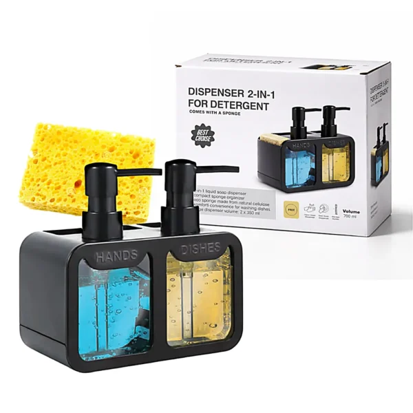 Dispenser 2 en 1 Jabón y Detergente con Esponja HOG0642