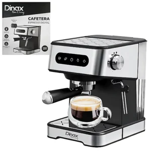 Cafetera Expresso Digital Semi Automática Con Espumador De Leche 1,5 Litros 1350w DINAX CFE1350BL