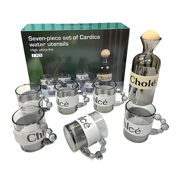 Set de Vasos Y Botella de Vidrio X7PCS 618TRA