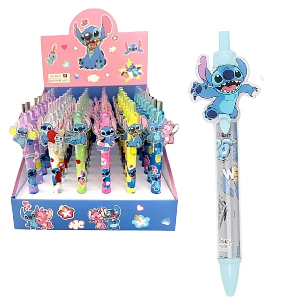 Lapicera Azul Diseño 3D STITCH Varios Colores xUnd
