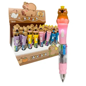 Lapicera de 4 Colores Con Luz Integrada CAPIBARA xUnd