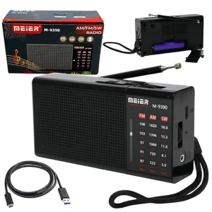 Radio Tres Bandas Recargable USB-C MEIER M-9390