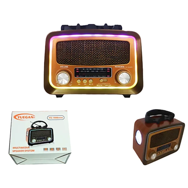Radio Multibanda Mini Recargable Luz Rgb Bluetooth YG-1086 Mini