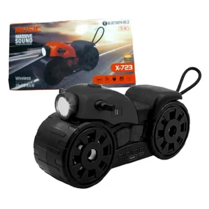 Parlante Bluetooth Portátil X-723 Estilo Moto con Linterna LED