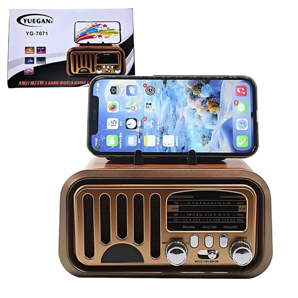 Radio Retro Recargable Porta Celular Bluetooth YUEGAN YG-7071